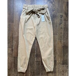 Streetwear Society Chambray Jogger Pants Women's Size XL (28x26) Tan NWT